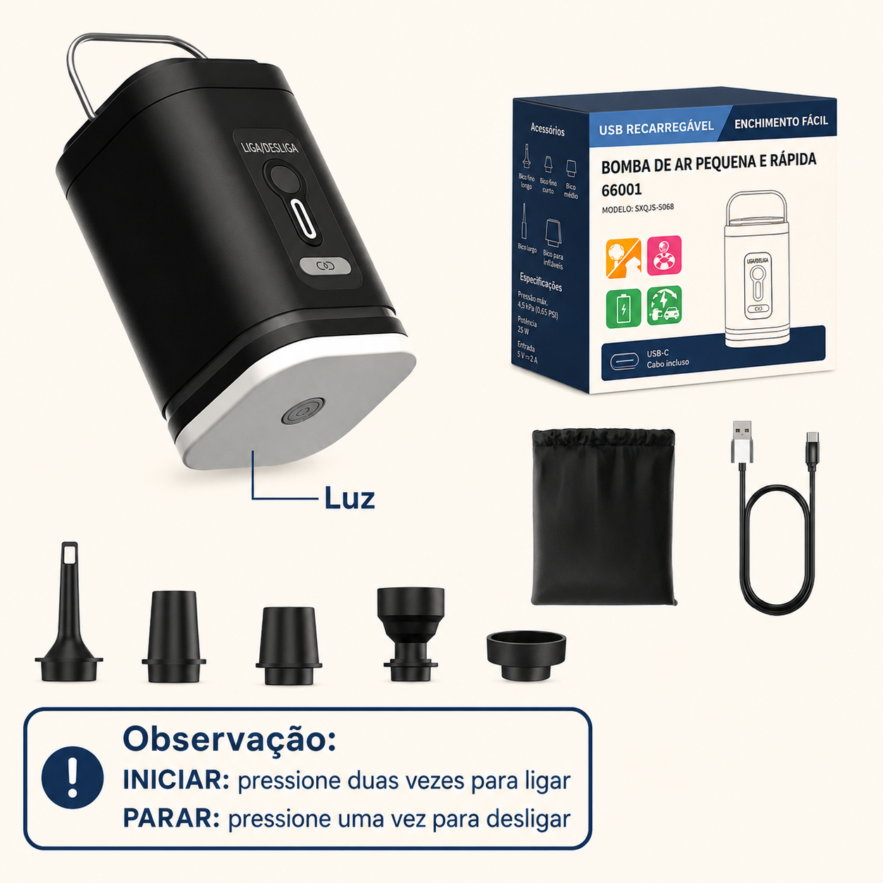 AeroVac – Sacos a Vácuo para Viagem + Bomba de Sucção