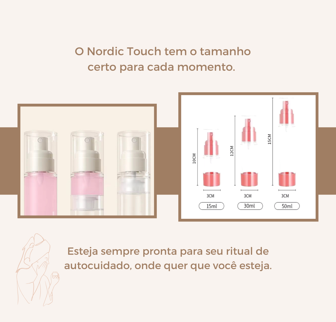 Nordic Touch - Spray Portátil de Viagem para Cosméticos