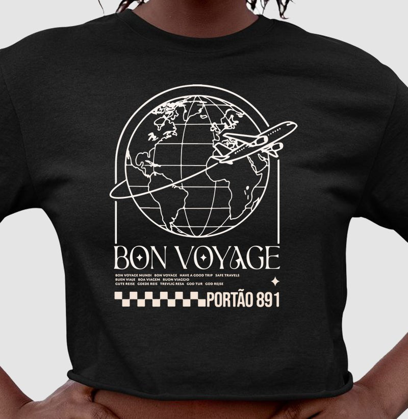 Cropped Bon Voyage – Portão 891 - Shop Viagem
