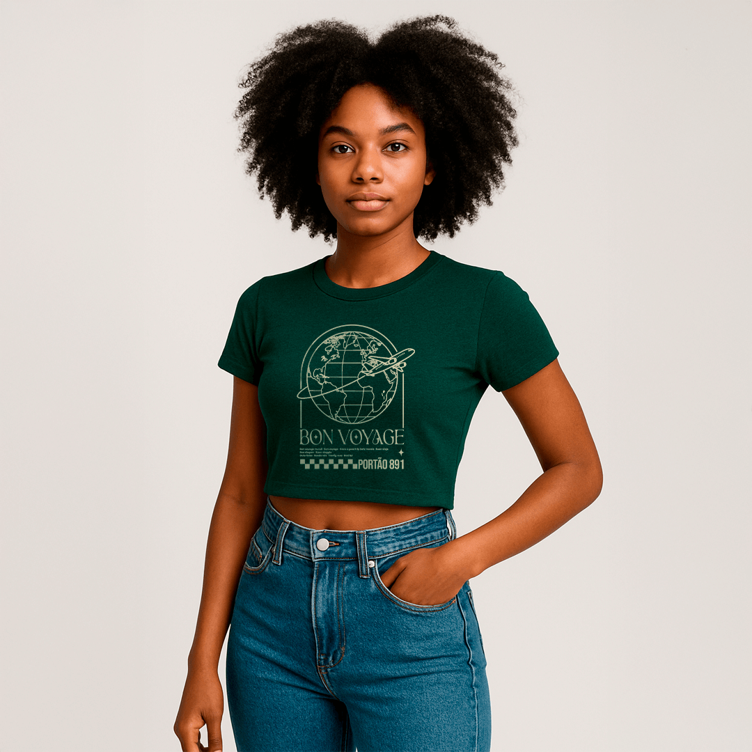 Cropped Bon Voyage – Portão 891 - Shop Viagem
