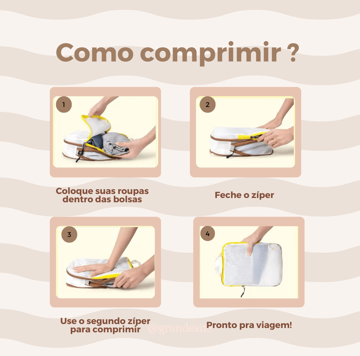 Kit de bolsas organizadoras de compressão ultraleves para malas de viagem - Shop Viagem