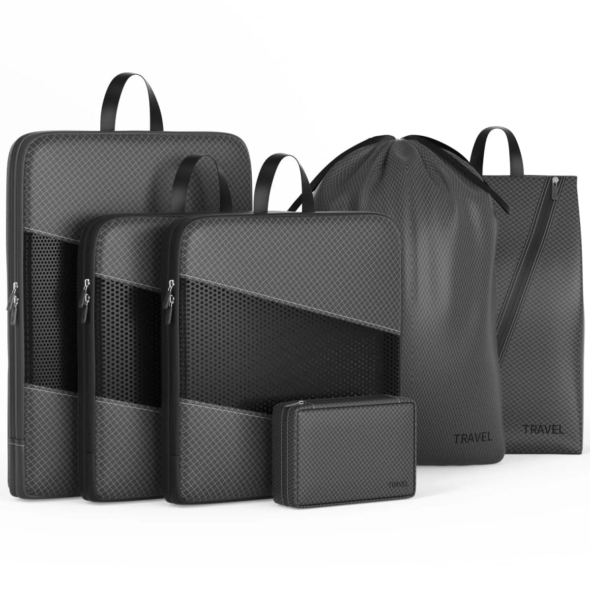 kit de Organizadores de compressão para viagem - 6 Pçs - Shop Viagem