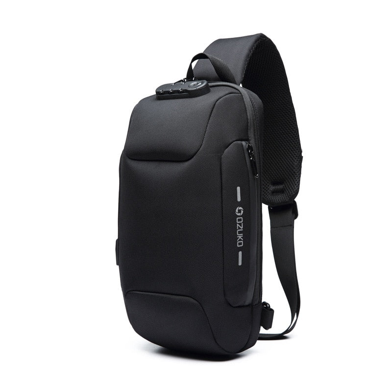Mochila Transversal Antifurto para Viagem - Resistente à Água