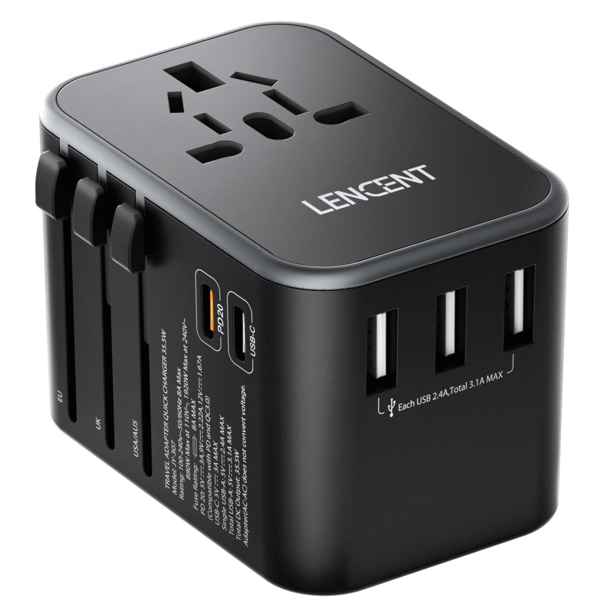 Adaptador de Tomadas Universal 6 em 1 - Shop Viagem