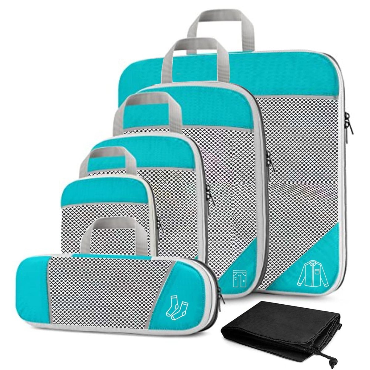 Kit 6 Bolsas Organizadoras De Compressão Para Malas De Viagem - Shop Viagem