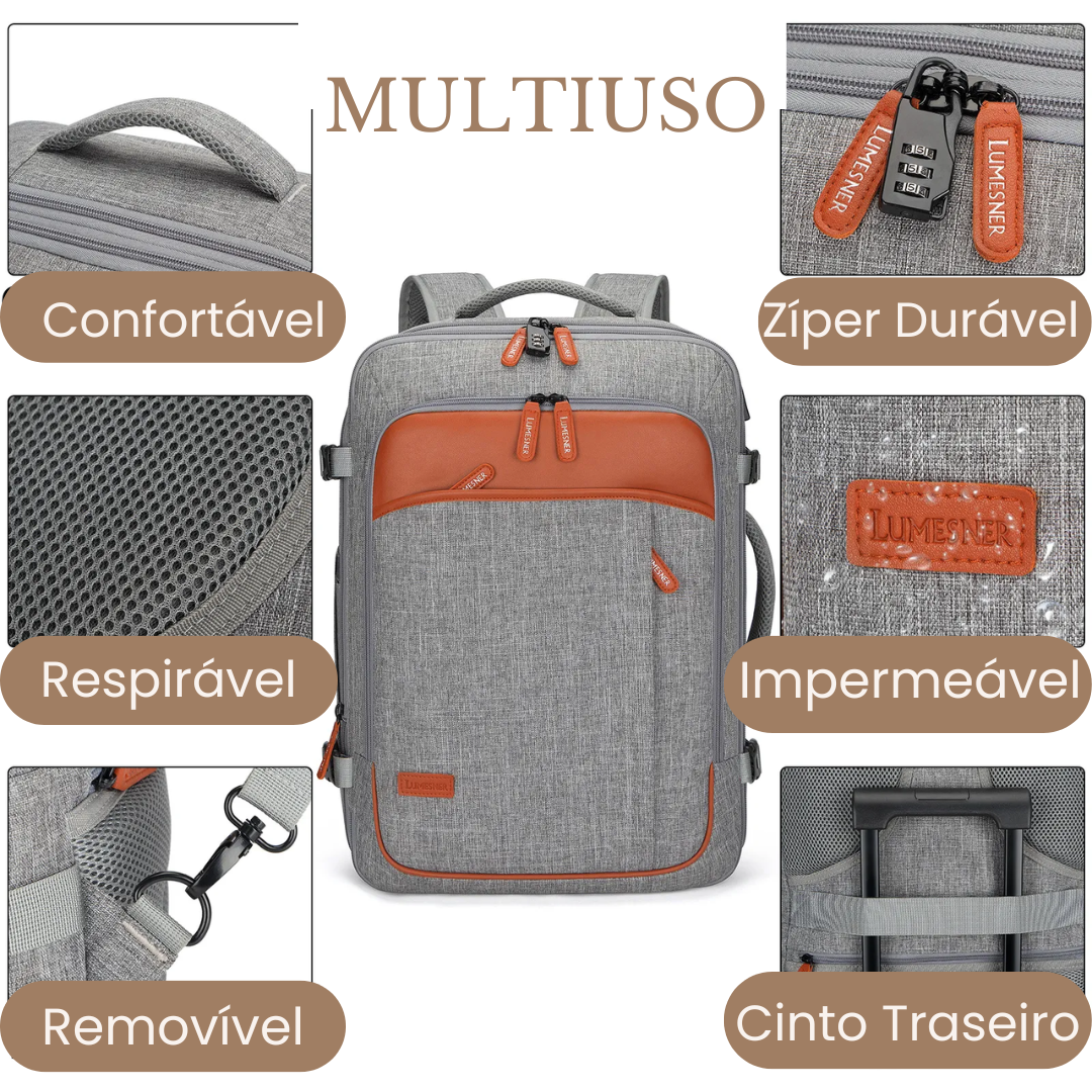 Mochila Feminina de Viagem VersaBag + 3 Necessaires GRÁTIS!