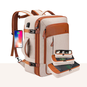 Mochila de Viagem VersaBag com Carregamento USB + 3 necessaires inclusas