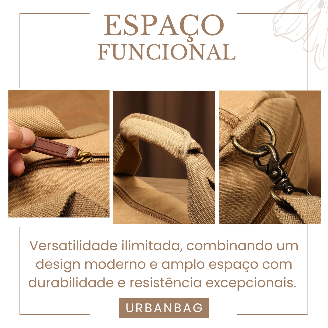 Bolsa de Mão UrbanBag em Lona Espaçosa Multifuncional