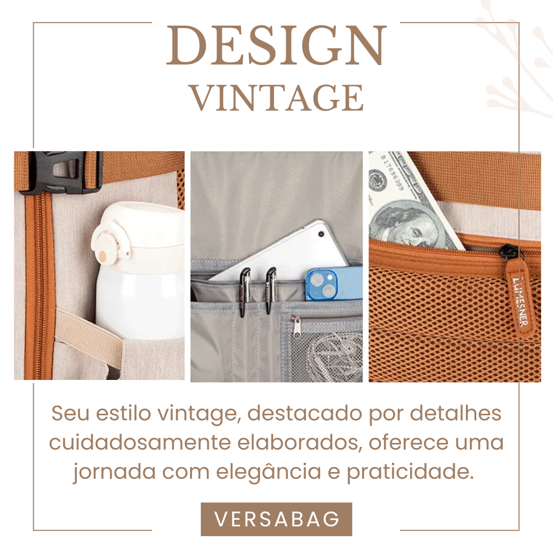 Mochila Feminina de Viagem VersaBag + 3 Necessaires GRÁTIS!