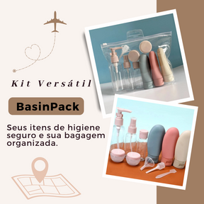 Kit Recipientes de Higiene Pessoal BasinPack Para Viagem