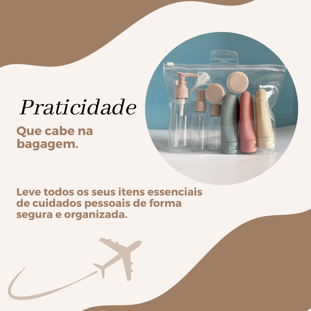 Kit Recipientes de Higiene Pessoal BasinPack Para Viagem