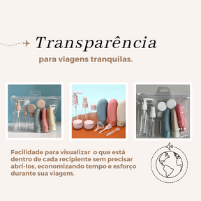 Kit Recipientes de Higiene Pessoal BasinPack Para Viagem