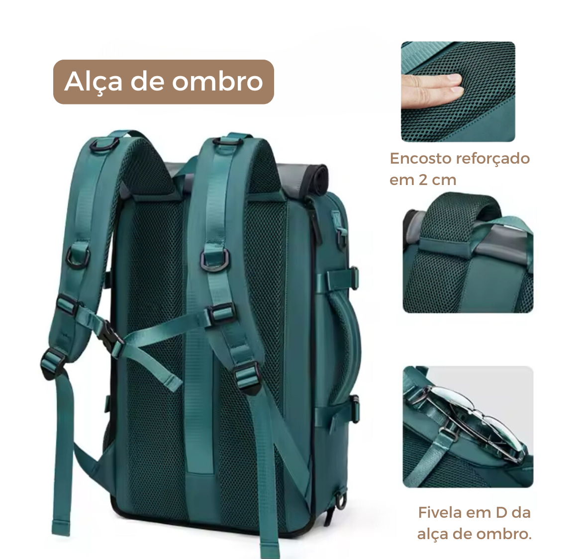 TravelMaster- Mochila de Viagem Feminina Impermeável