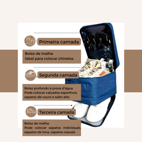 Travel ShoePro – Organizador de Sapatos com 3 Camadas