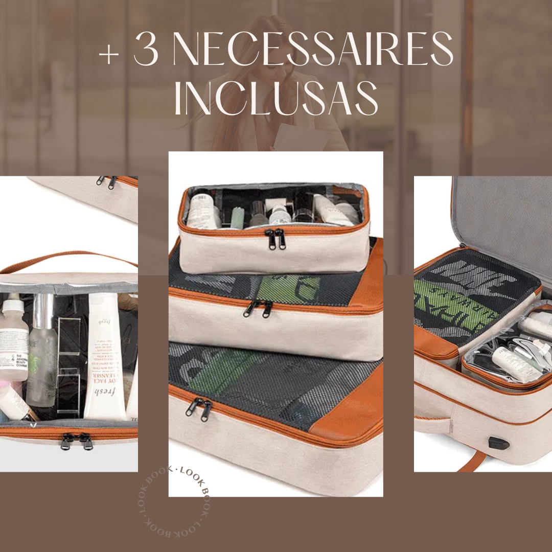 Mochila Feminina de Viagem VersaBag + 3 Necessaires GRÁTIS!