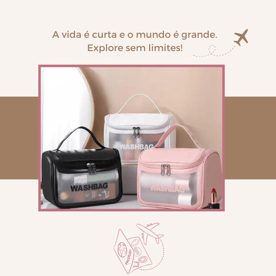 Bolsa Necessarie Transparente Impermeável - WashBag - Shop Viagem