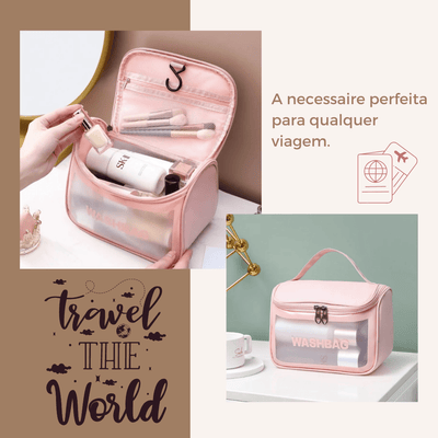 Bolsa Necessarie Transparente Impermeável - WashBag - Shop Viagem