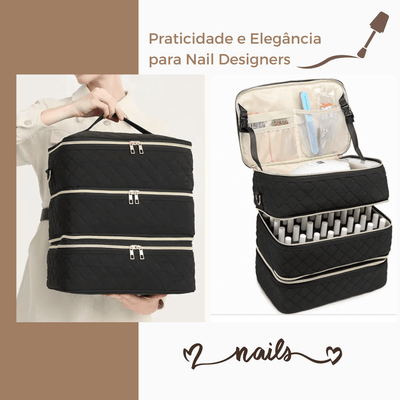 Bolsa organizadora de cosméticos com três camadas - Shop Viagem