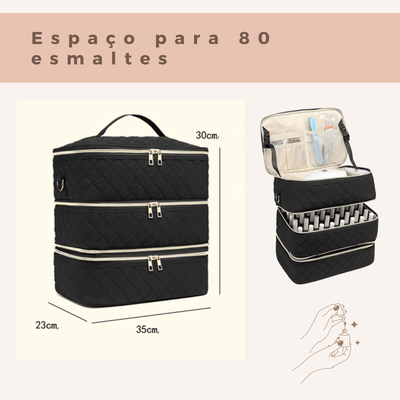 Bolsa organizadora de cosméticos com três camadas - Shop Viagem