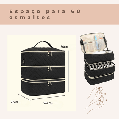 Bolsa organizadora de cosméticos com três camadas - Shop Viagem