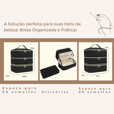 Bolsa organizadora de cosméticos com três camadas - Shop Viagem