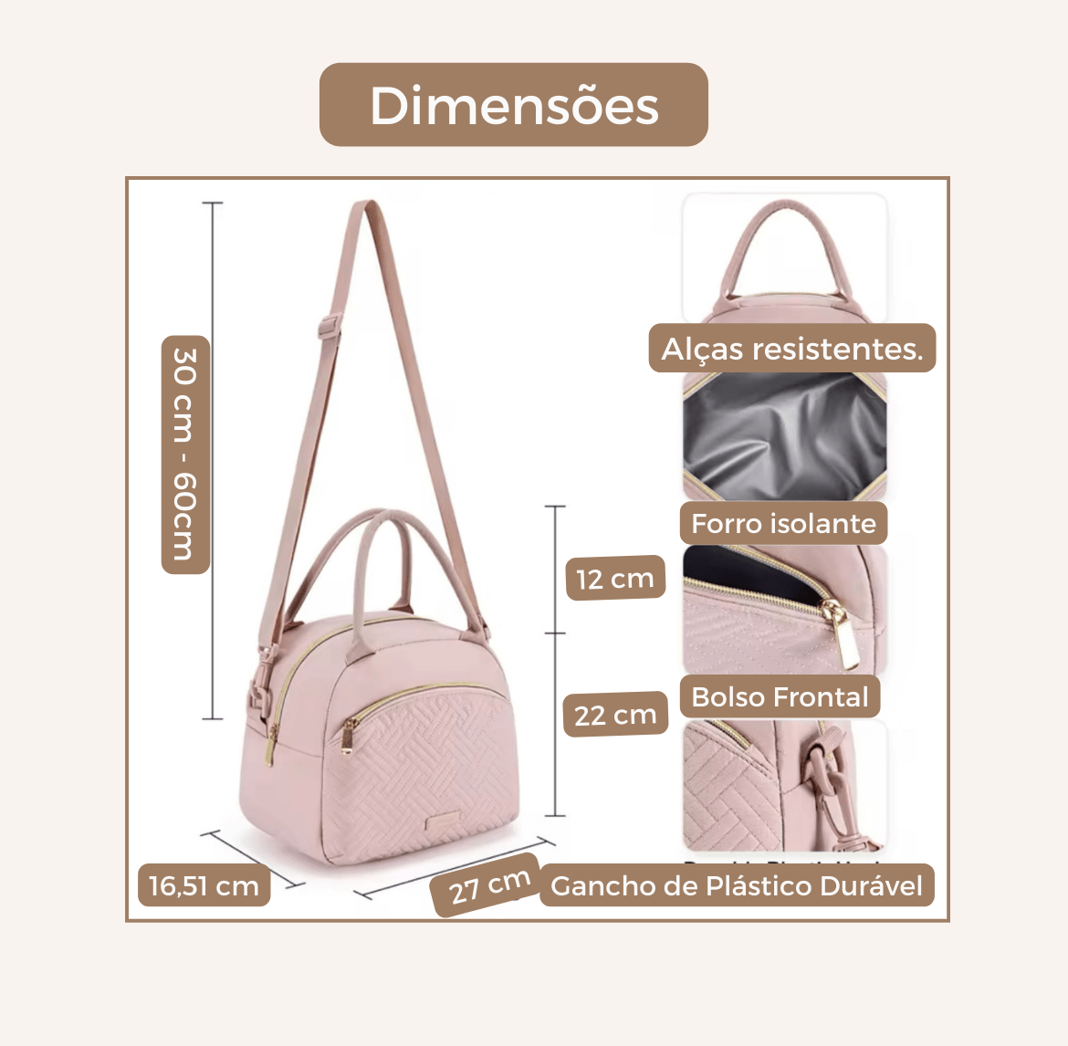 Bolsa Térmica Portátil Feminino - Lunch Chic - Shop Viagem