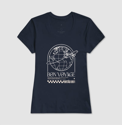 Camiseta Feminina Bon Voyage – Portão 891 - Shop Viagem