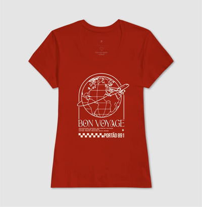 Camiseta Feminina Bon Voyage – Portão 891 - Shop Viagem