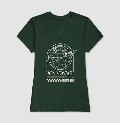 Camiseta Feminina Bon Voyage – Portão 891 - Shop Viagem
