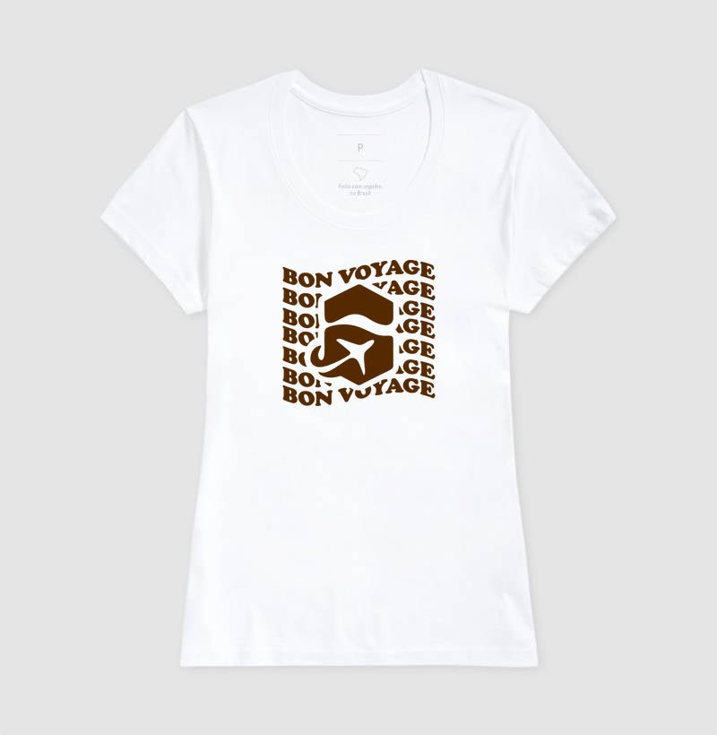 Camiseta Feminina Bon Voyage – Shop Viagem - Shop Viagem