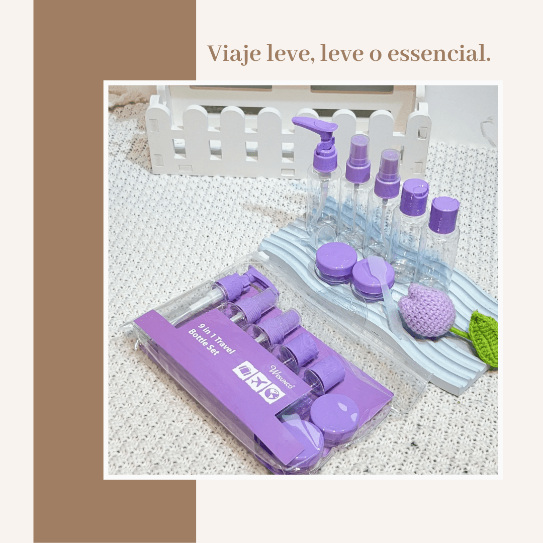 Conjunto de Frascos Transparente para Viagem - Shop Viagem