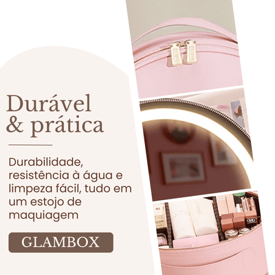 Estojo de Maquiagem GlamBox Multifuncional com Espelho LED - Shop Viagem