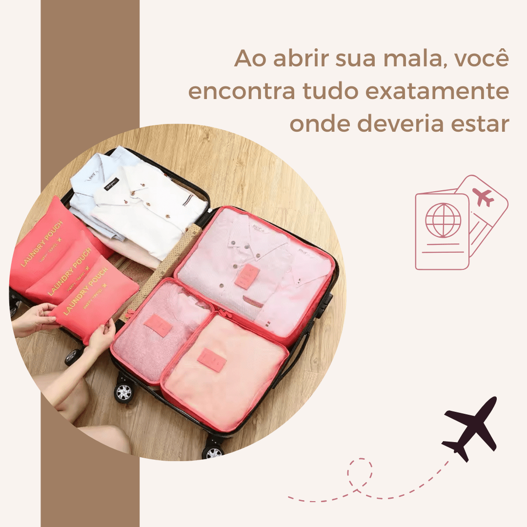 Kit Bolsas Organizadoras Para Mala de Viagem - 6 pçs - Shop Viagem