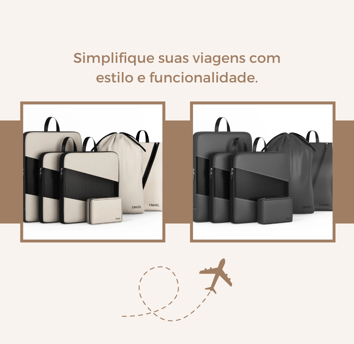 kit de Organizadores de compressão para viagem - 6 Pçs - Shop Viagem