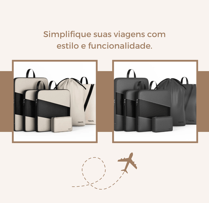 kit de Organizadores de compressão para viagem - 6 Pçs - Shop Viagem