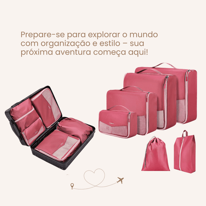 Kit de Organizadores para mala de viagem - 6 peças - Shop Viagem