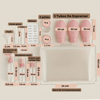 Kit Recipientes de Higiene Pessoal BasinPack Para Viagem - Shop Viagem