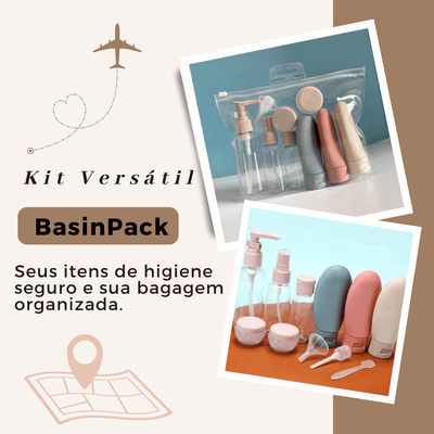 Kit Recipientes de Higiene Pessoal BasinPack Para Viagem - Shop Viagem