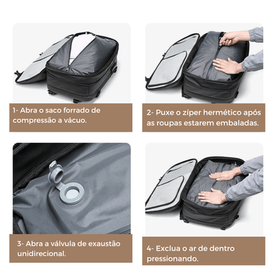 Mochila de viagem masculina compressão à vácuo 17 polegadas - Shop Viagem