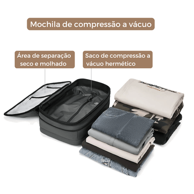 Mochila de viagem masculina compressão à vácuo 17 polegadas - Shop Viagem