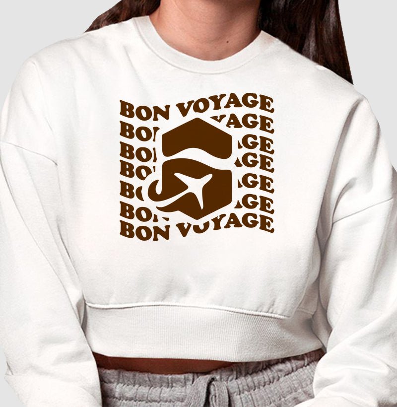 Moletom Cropped Bon Voyage - Shop Viagem