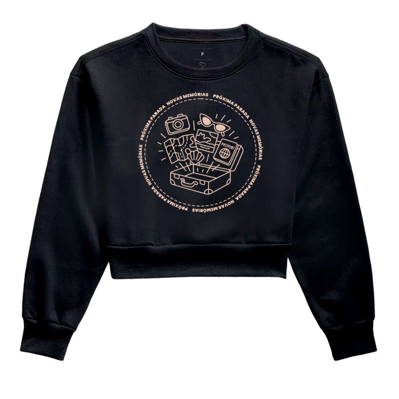 Moletom Cropped Próxima Parada – Novas Memórias - Shop Viagem