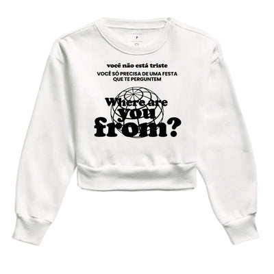 Moletom Cropped Where Are You From? - Shop Viagem