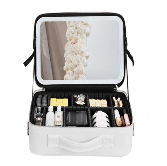 Necessaire Organizadora de Maquiagem SmartGlam com Espelho Portátil e LED com 3 temperaturas - Shop Viagem
