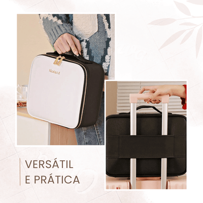 Necessaire Organizadora de Maquiagem SmartGlam com Espelho Portátil e LED com 3 temperaturas - Shop Viagem