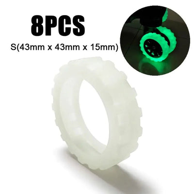 Rodas Protetoras para Malas LumiGlam Antirruído Iluminadas de Silicone - 8 peças - Shop Viagem