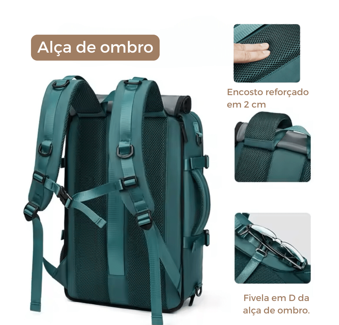 TravelMaster - Mochila de Viagem Feminina Impermeável - Shop Viagem