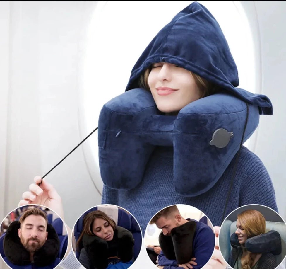 Travesseiro para Pescoço ComfyNeck em Formato H com Capuz - Shop Viagem