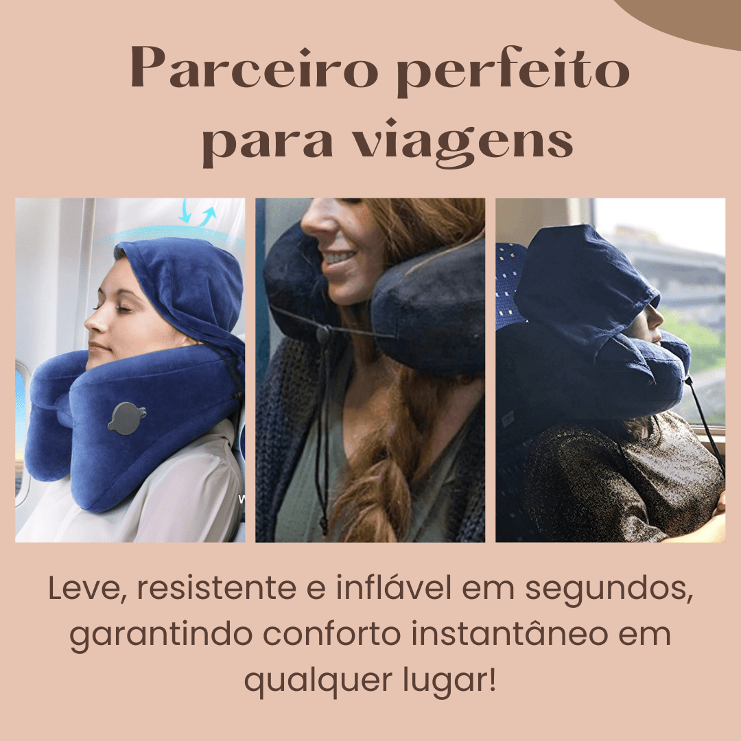 Travesseiro para Pescoço ComfyNeck em Formato H com Capuz - Shop Viagem
