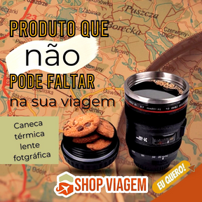 Caneca Térmica para Viagem - Lente de Câmera Fotográfica Coolmug